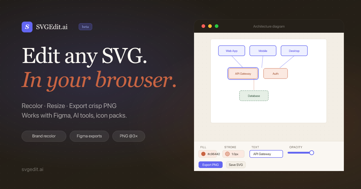 SVGEdit AI — Free AI SVG Editor | Edit, Recolor & Export SVGs Online